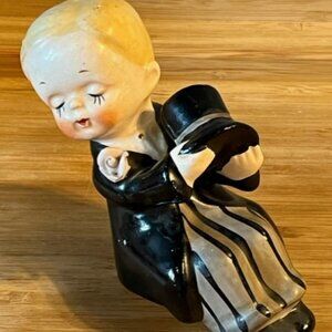 Napco Giftcraft single salt shaker wedding boy groom **READ**